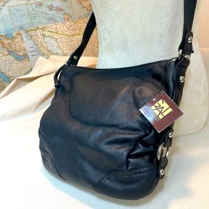 NWT Great American Leatherworks Black crossbody adjustable strap Leather Purse.
